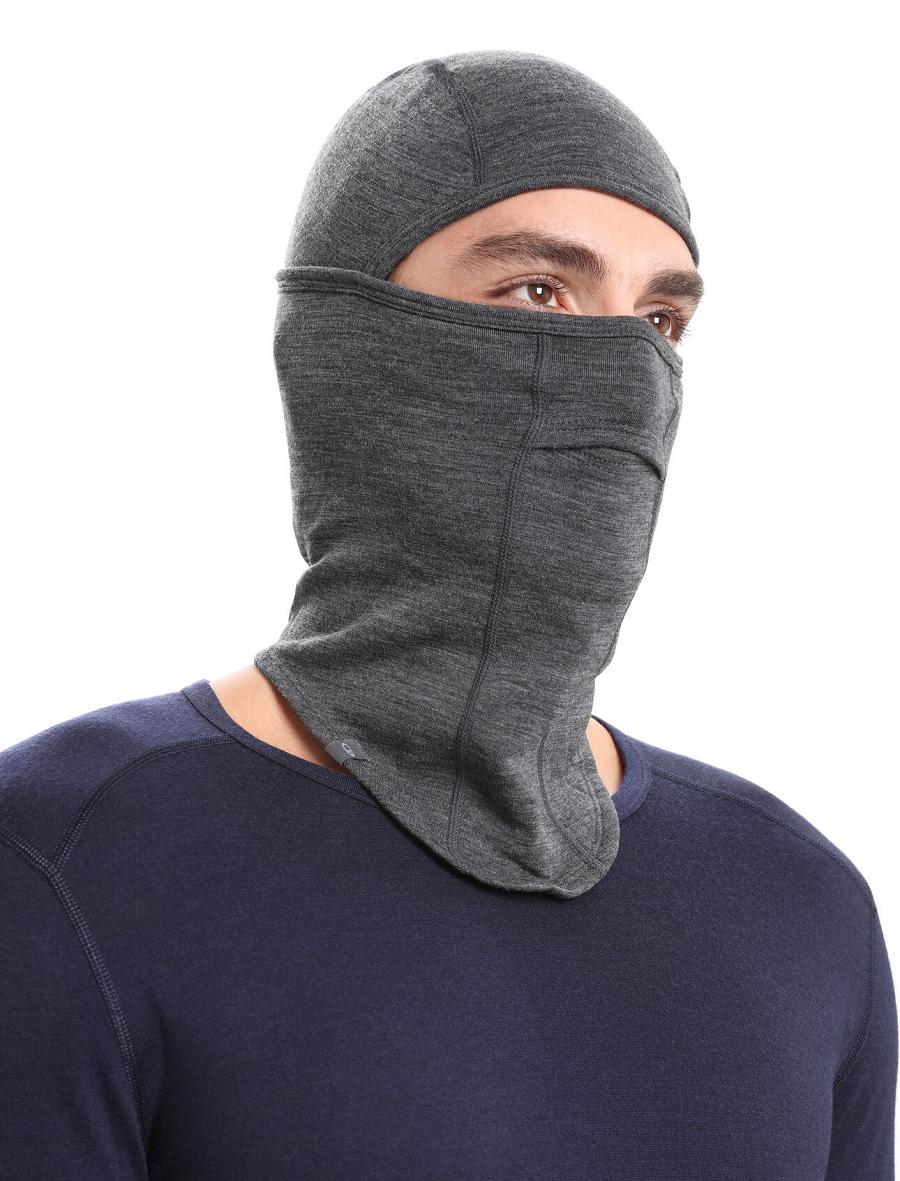 Opaski Icebreaker Unisex Merino Apex Balaclava Damskie Czarne Szare | PL 1481JPQJ